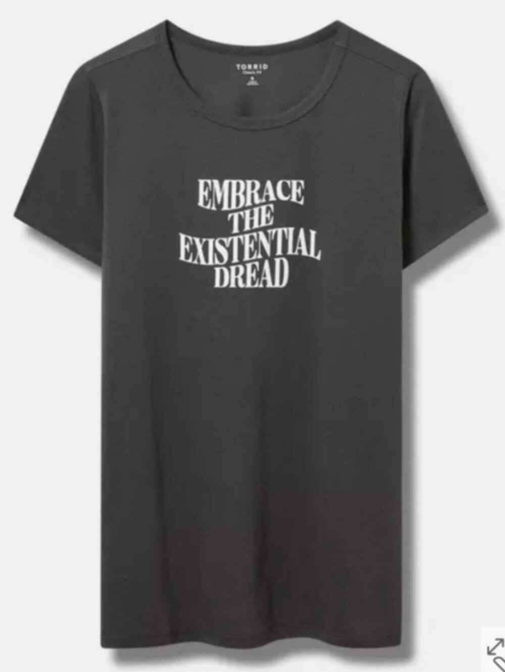 Torrid Classic Fit Grey EMBRACE THE EXISTENTIAL DREAD Graphic Tee 6X 30
